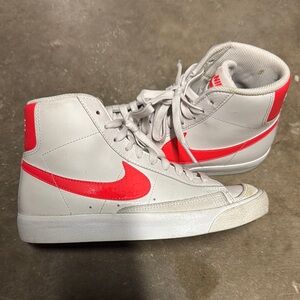 Nike High-Top Blazers in White and Bright Red